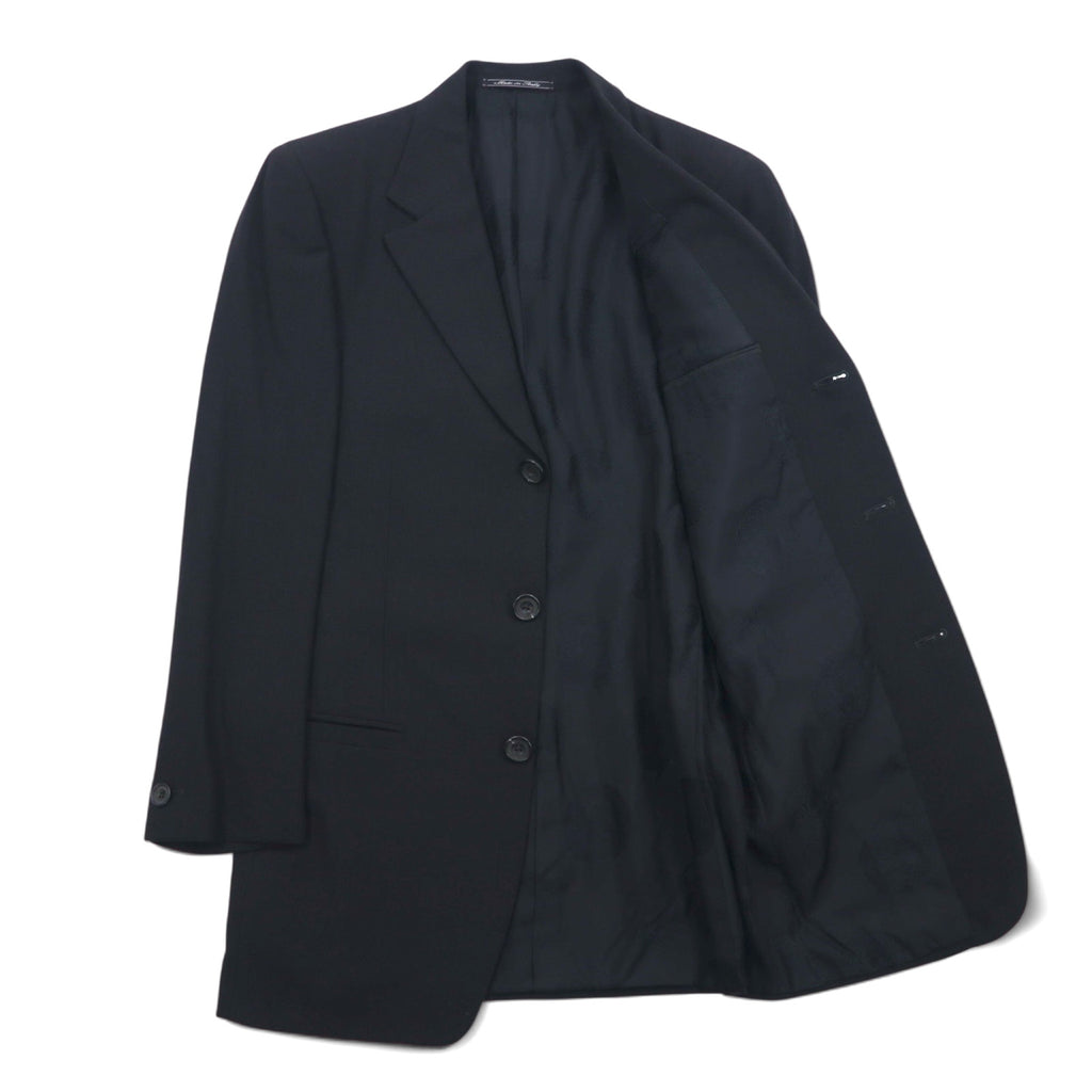 GIANNI VERSACE Made in Italy Oversized 3B Suit Set M Black Wool Medusa All-over Lining Wide Slacks COUTURE