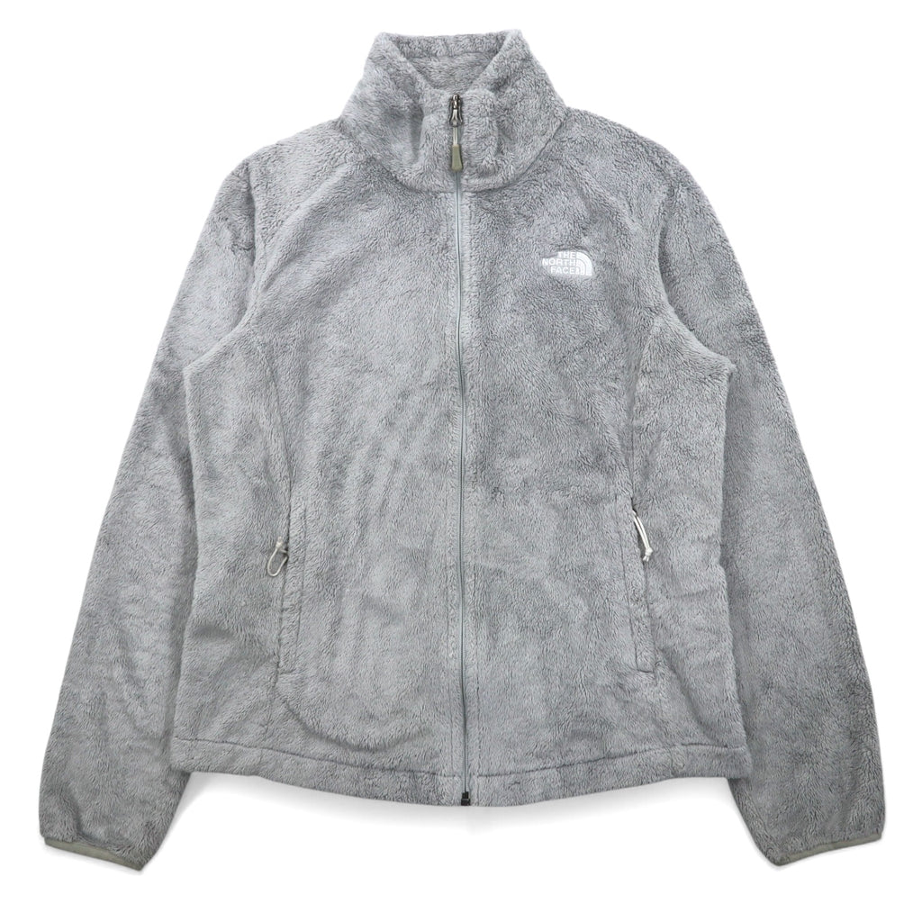 THE NORTH FACE Full Zip Fleece Jacket M Gray Polyester Logo Embroidery US Standard