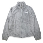 THE NORTH FACE Full Zip Fleece Jacket M Gray Polyester Logo Embroidery US Standard