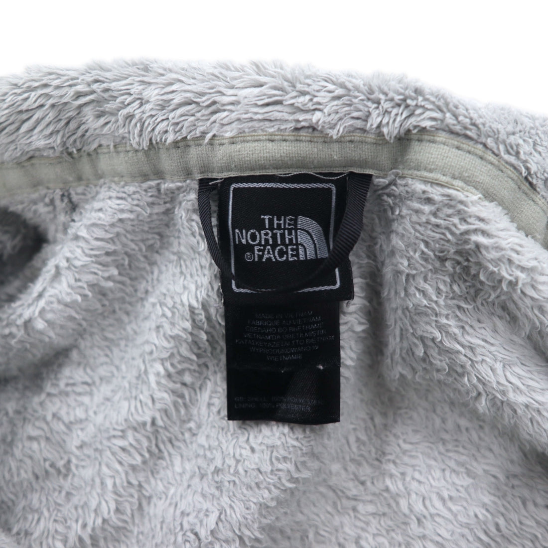THE NORTH FACE Full Zip Fleece Jacket M Gray Polyester Logo Embroidery US Standard