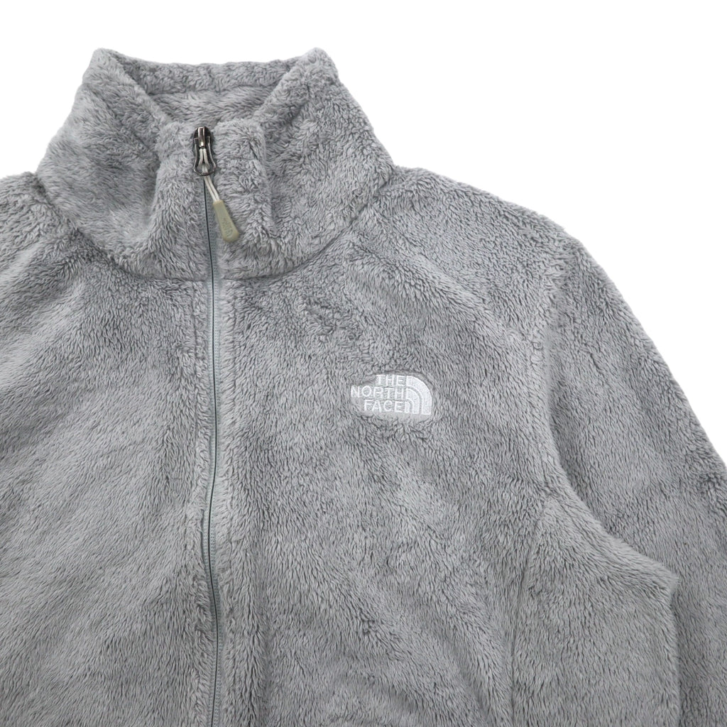 THE NORTH FACE Full Zip Fleece Jacket M Gray Polyester Logo Embroidery US Standard