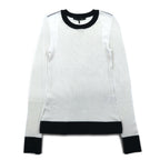 rag &amp; bone / JEAN Mesh Long Sleeve T-Shirt Long T XS White Cotton Rayon