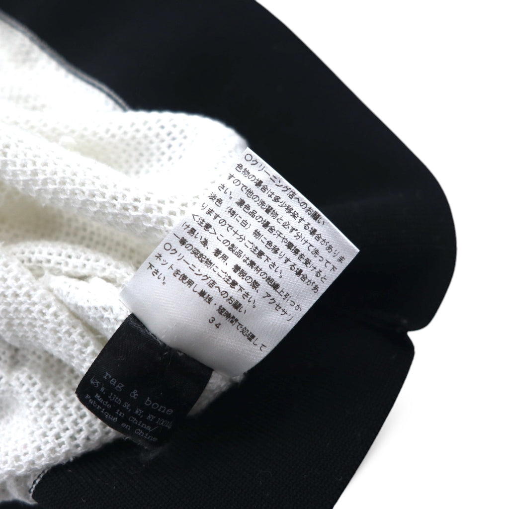rag &amp; bone / JEAN Mesh Long Sleeve T-Shirt Long T XS White Cotton Rayon