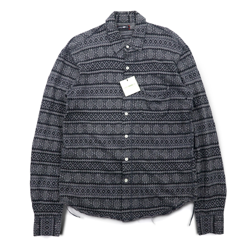 CASH CA Cut-off Shirt, Medium, Gray, All-over Pattern, Nordic, CAW11-SH0011, Made in Japan