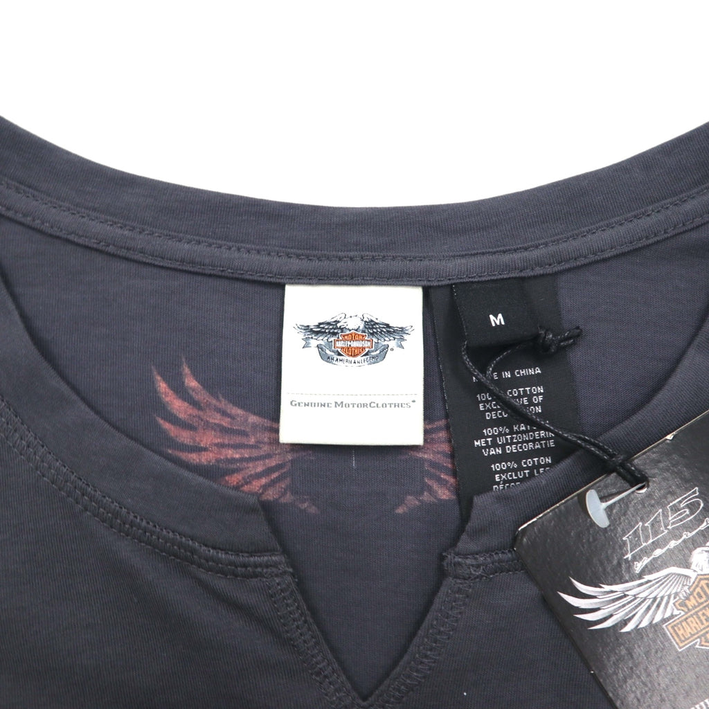 HARLEY DAVIDSON Logo Print T-shirt M Gray Cotton 115th Anniversary Model Unused Item