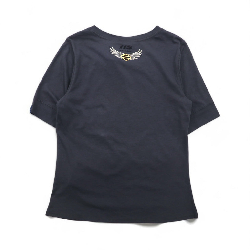 HARLEY DAVIDSON Logo Print T-shirt M Gray Cotton 115th Anniversary Model Unused Item