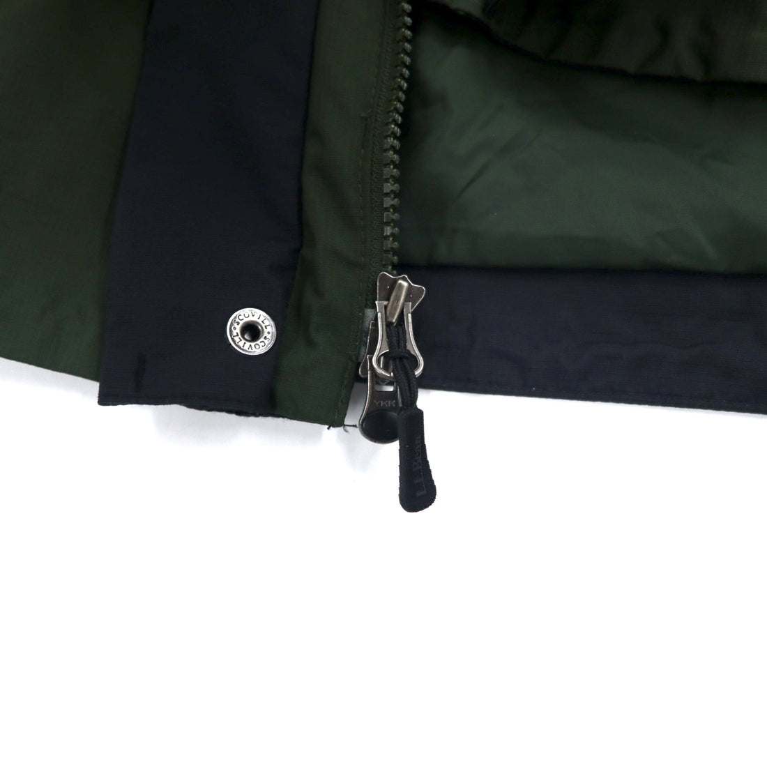 LLBean 90s Mountain Parka XL Khaki Nylon Waterproof Zip-in-Zip Mountain Tag