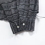 CASH CA Cut-off Shirt, Medium, Gray, All-over Pattern, Nordic, CAW11-SH0011, Made in Japan