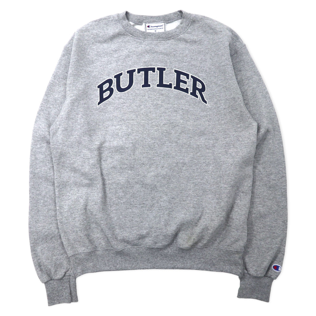 日本然リトテ-古着オンライン-Champion カレッジ プリント スウェット XL グレー コットン 裏起毛 BUTLER エルサルバドル製-Champion College Print Sweatshirt XL Gray Cotton BRUSHED LINING BUTLER El Salvador MADE