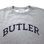 Champion College Print Sweatshirt XL Gray Cotton Brushed Back BUTLER Made in El Salvador