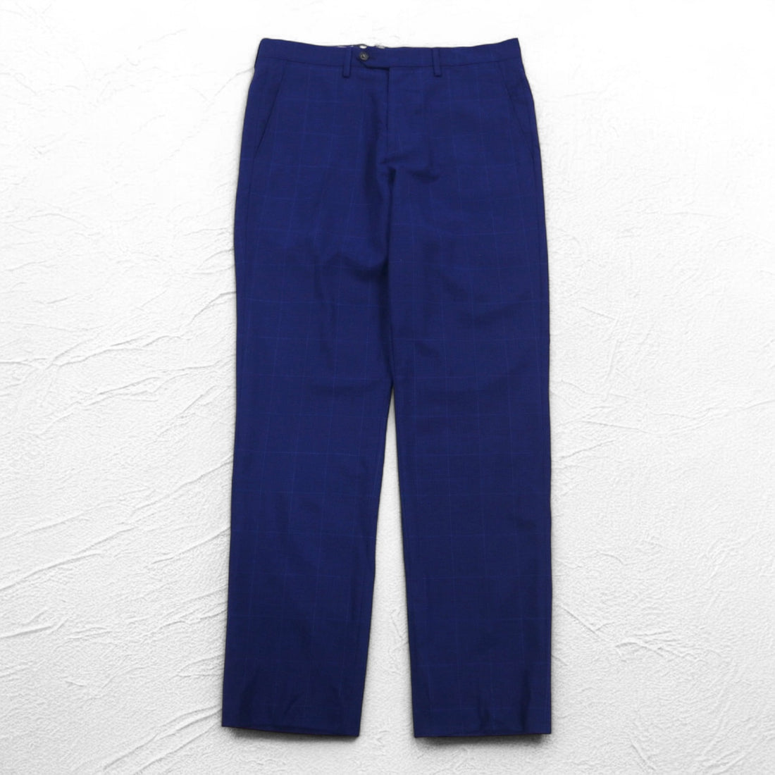 Brooks Brothers Italian Made REGENT Slacks Pants L Blue Check Wool Sheepskin Suspender Buttons