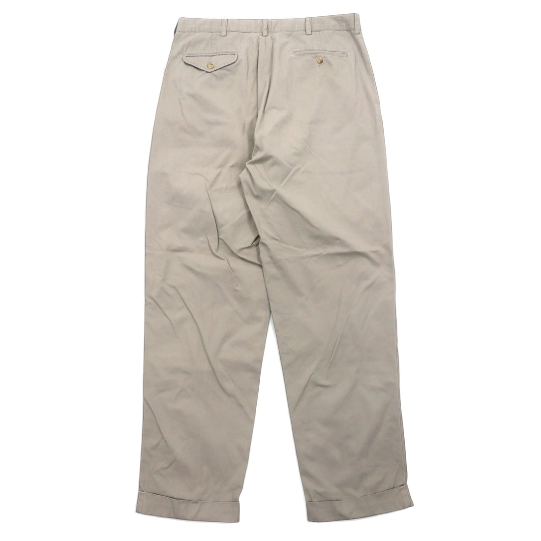 Polo by Ralph Lauren 90s Polo Chino Tuck Wide Chino Pants Size 35 Beige Cotton Made in Singapore