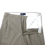 Polo by Ralph Lauren 90s Polo Chino Tuck Wide Chino Pants Size 35 Beige Cotton Made in Singapore