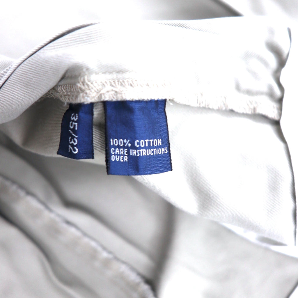 Polo by Ralph Lauren 90s Polo Chino Tuck Wide Chino Pants Size 35 Beige Cotton Made in Singapore