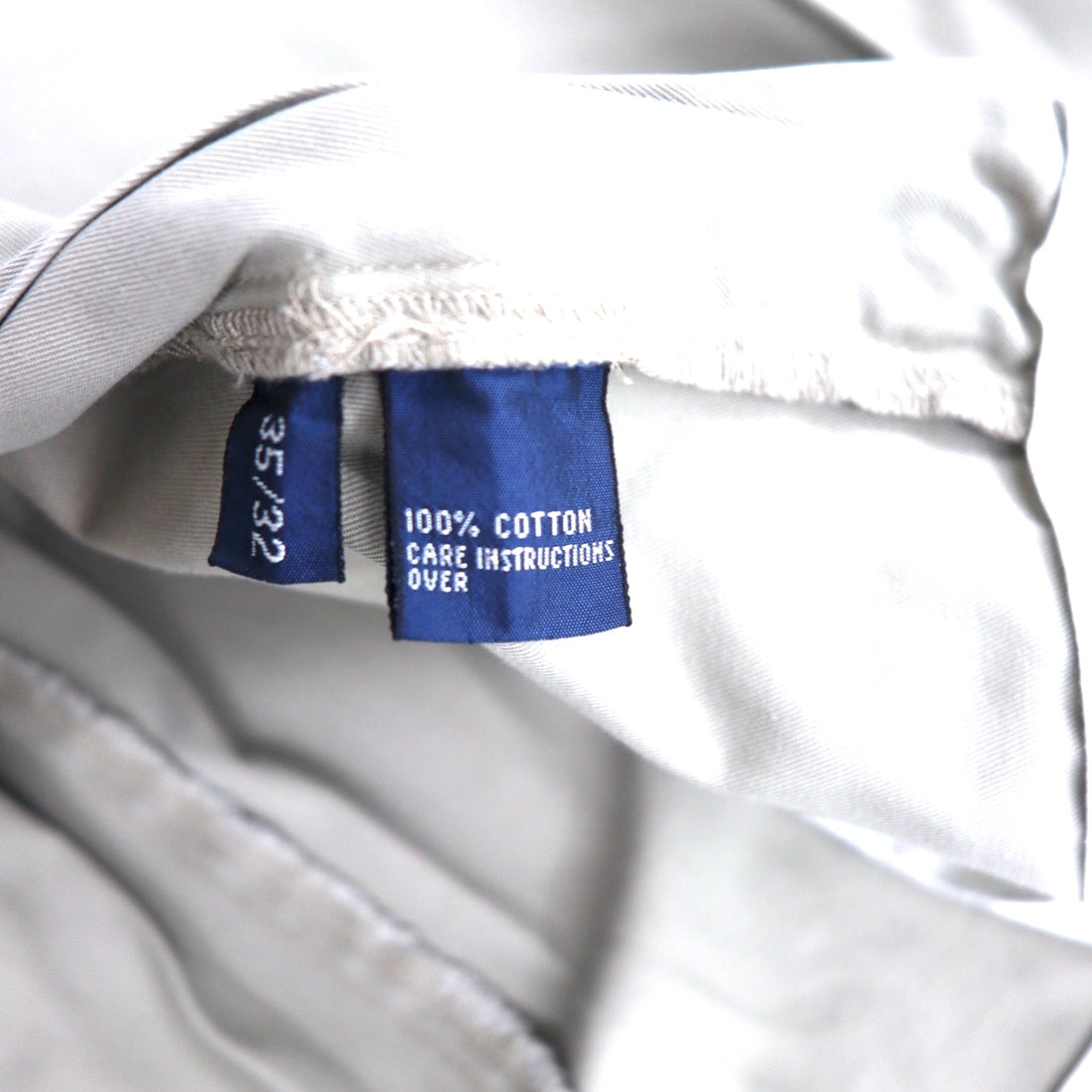 Polo by Ralph Lauren 90s Polo Chino Tuck Wide Chino Pants Size 35 Beige Cotton Made in Singapore