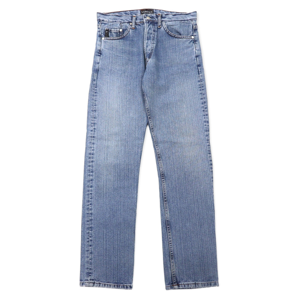 日本然リトテ-古着オンライン-VERSACE CLASSIC V2 デニムパンツ 30 ブルー アイスウォッシュ ボタンフライ-VERSACE CLASSIC V2 Denim PANTS 30 Blue Ice Wash button Fly