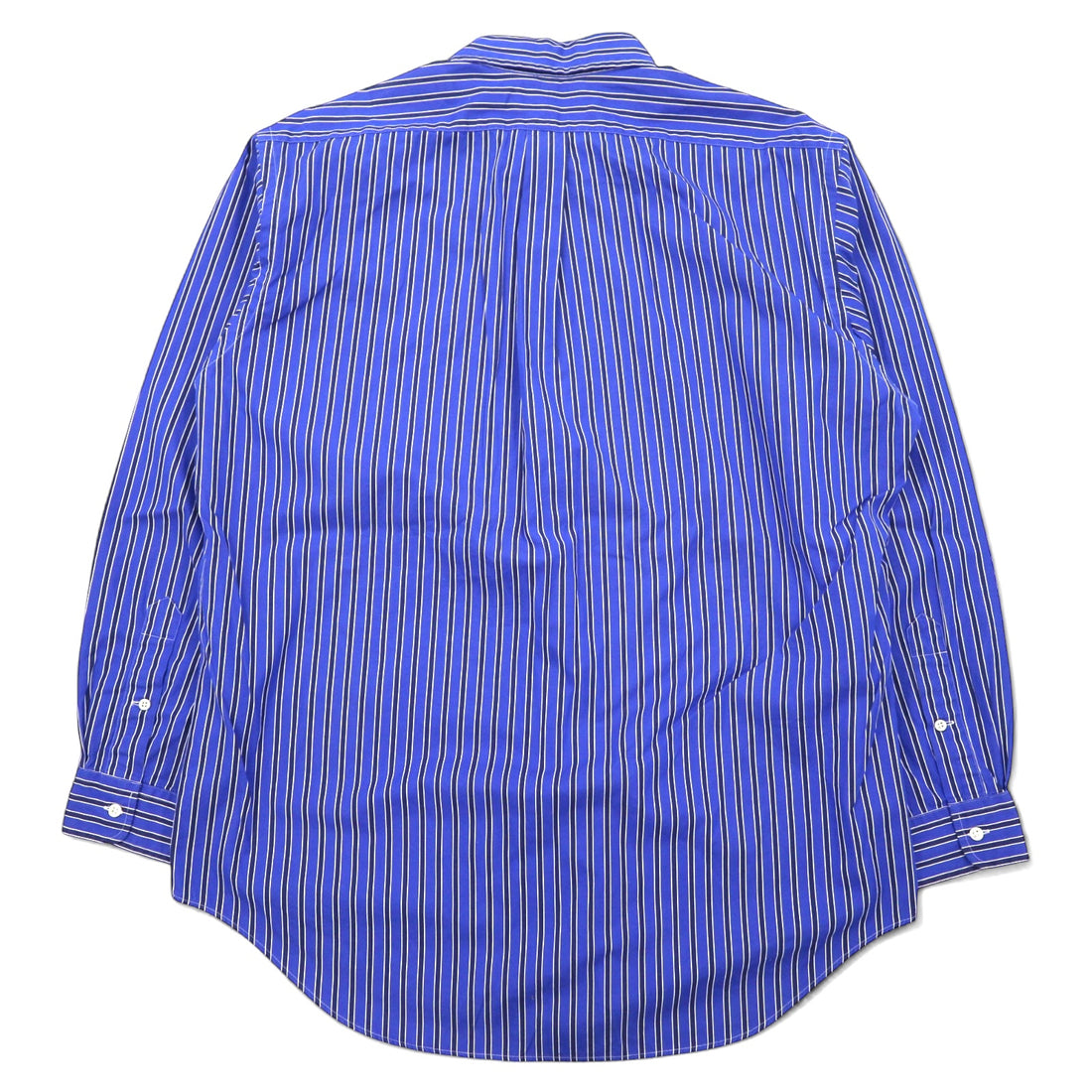 RALPH LAUREN 90s Button-down Shirt L Blue Striped Cotton Small Pony Embroidered Classic Fit CLASSIC FIT
