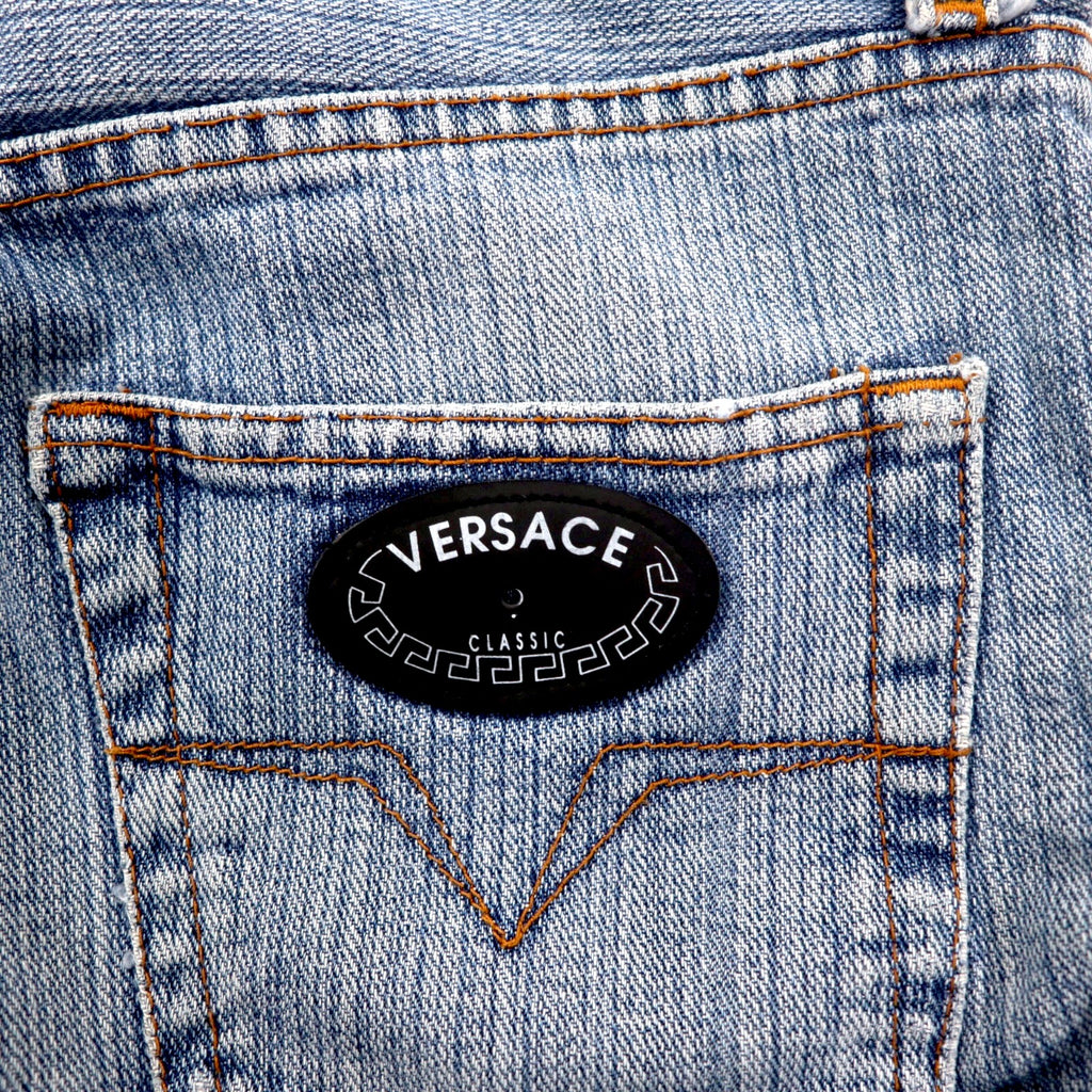 VERSACE CLASSIC V2 デニムパンツ 30 ブルー アイスウォッシュ ボタンフライ