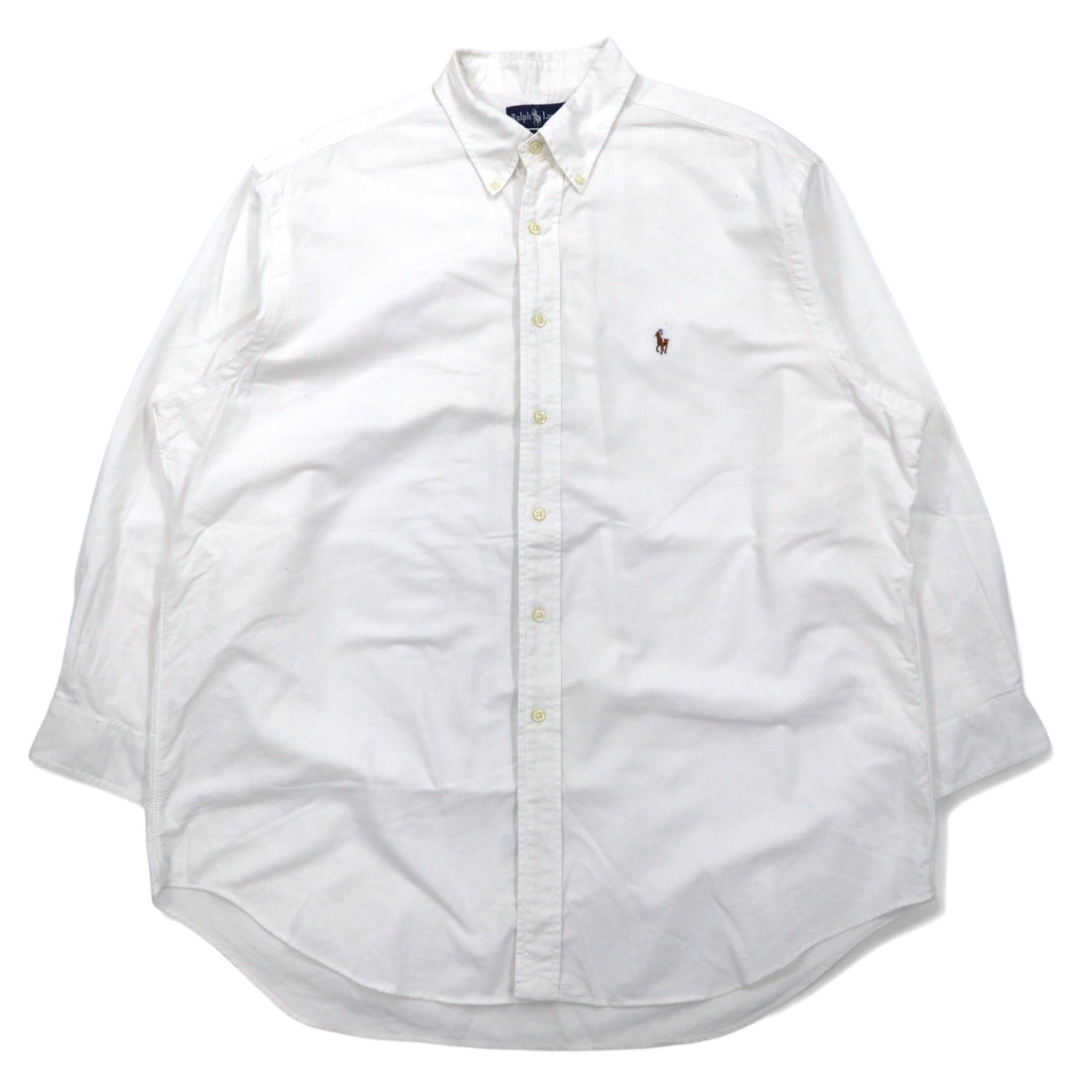 日本然リトテ-古着オンライン-RALPH LAUREN 90年代 YARMOUTH オックスフォード ボタンダウンシャツ XL ホワイト コットン スモールポニー 刺繍 ジャマイカ製-RALPH LAUREN 90's YARMOUTH Oxford button-down Shirts XL White Cotton Small Pony Embroidery Jamaica Made