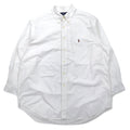 日本然リトテ-古着オンライン-RALPH LAUREN 90年代 YARMOUTH オックスフォード ボタンダウンシャツ XL ホワイト コットン スモールポニー 刺繍 ジャマイカ製-RALPH LAUREN 90's YARMOUTH Oxford button-down Shirts XL White Cotton Small Pony Embroidery Jamaica Made