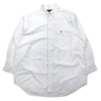 日本然リトテ-古着オンライン-RALPH LAUREN 90年代 YARMOUTH オックスフォード ボタンダウンシャツ XL ホワイト コットン スモールポニー 刺繍 ジャマイカ製-RALPH LAUREN 90's YARMOUTH Oxford button-down Shirts XL White Cotton Small Pony Embroidery Jamaica Made