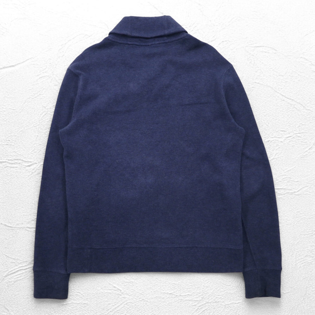 POLO RALPH LAUREN Shawl collar sweatshirt L Navy cotton small pony embroidery