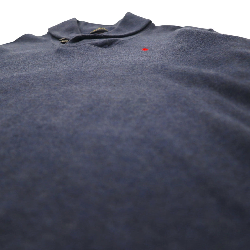 POLO RALPH LAUREN Shawl collar sweatshirt L Navy cotton small pony embroidery
