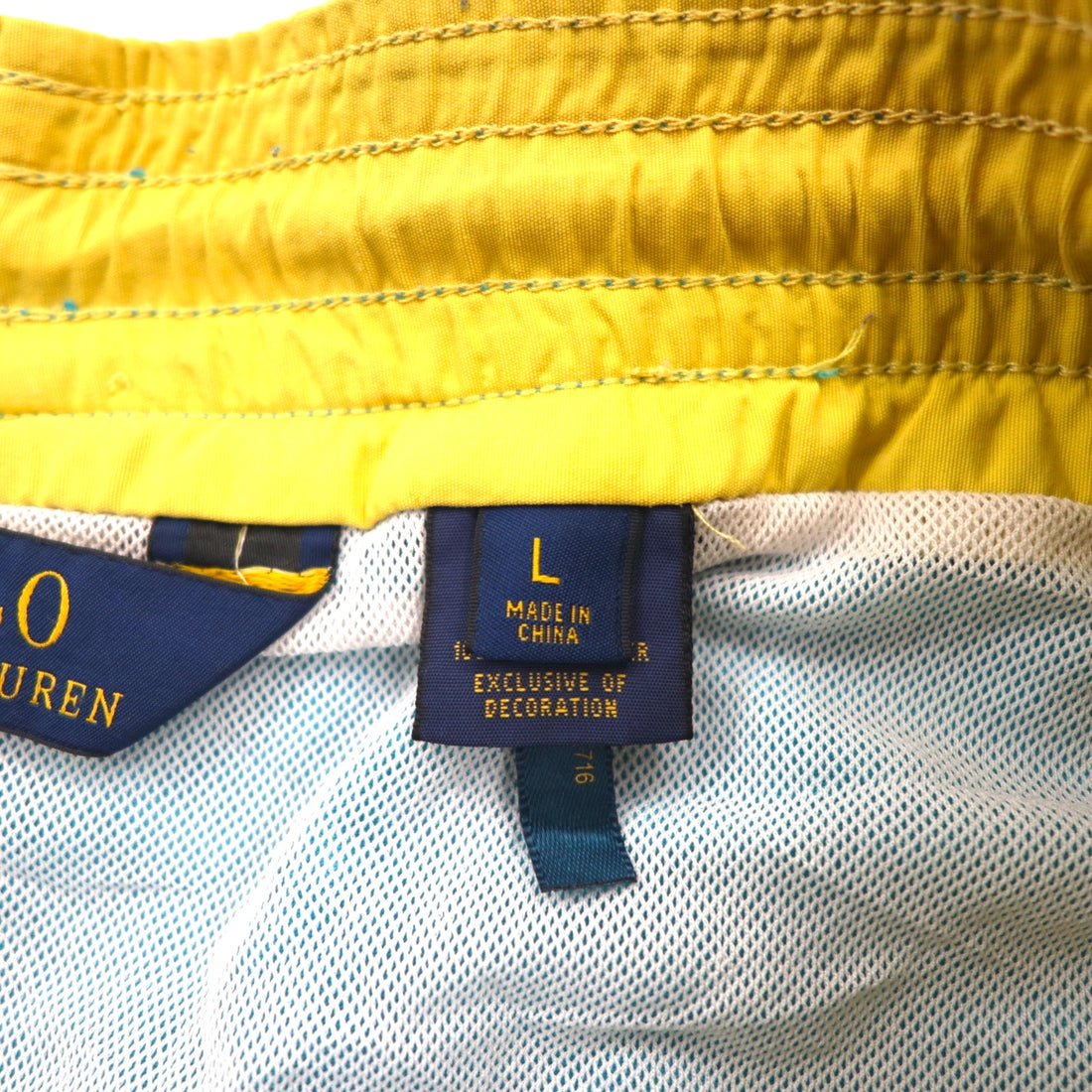 POLO RALPH LAUREN Easy Nylon Swim Shorts, Size L, Blue, Small Pony Embroidery