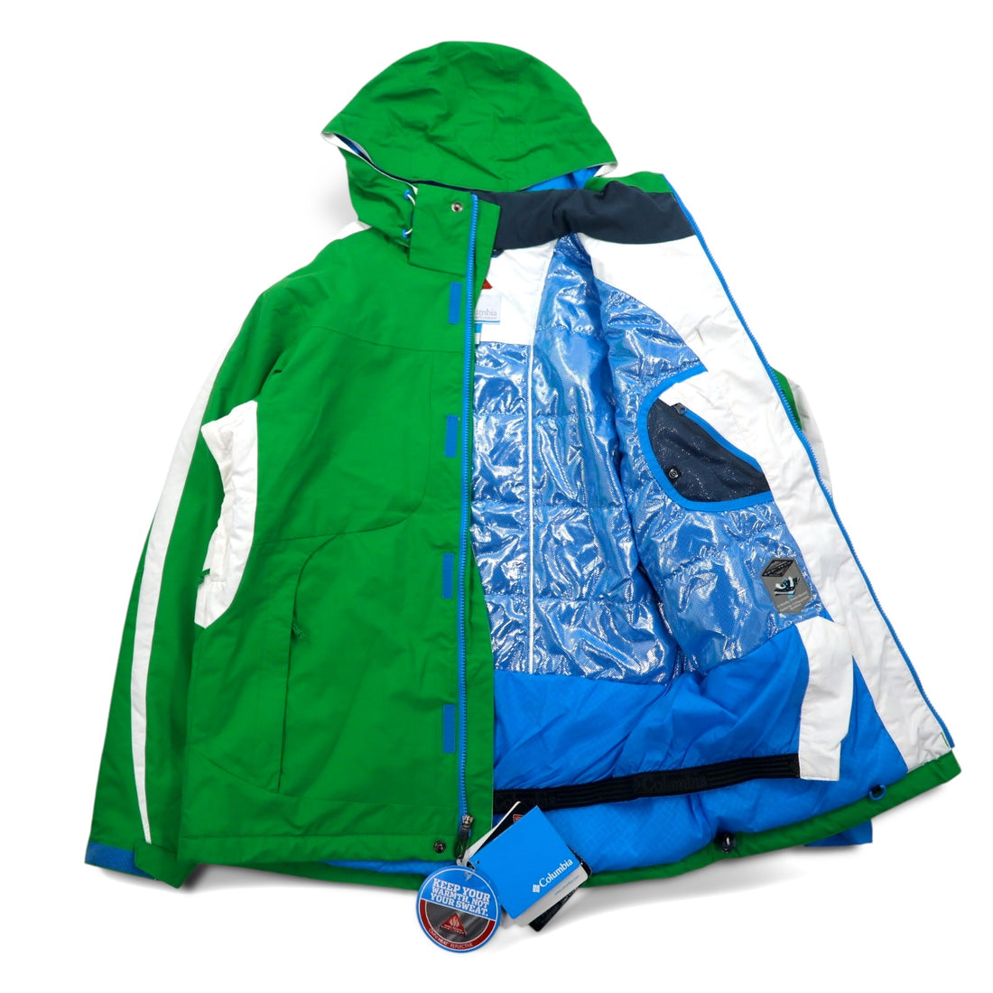 Columbia Omni-HEAT Mountain Parka M Green Omni-Tech Waterproof CUBIST 2.0 JACKET SM4010-010 Unused
