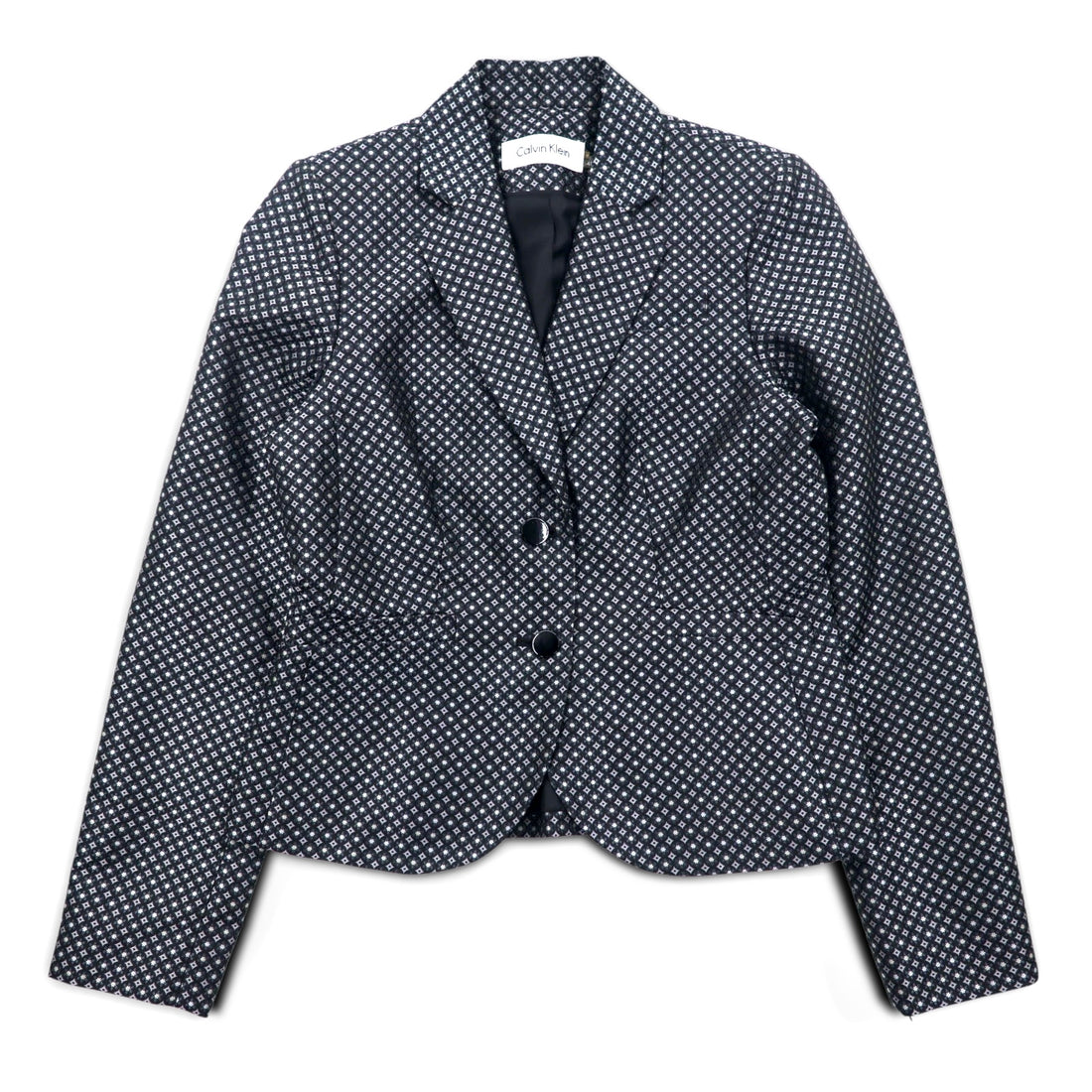 Calvin Klein 2B Tailored Jacket S Silver Monogram All-over Print Polyester