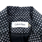 Calvin Klein 2B Tailored Jacket S Silver Monogram All-over Print Polyester
