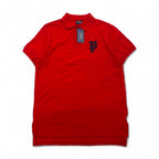 POLO RALPH LAUREN polo shirt, size L, red, cotton, pique, P logo patch, custom fit, unused