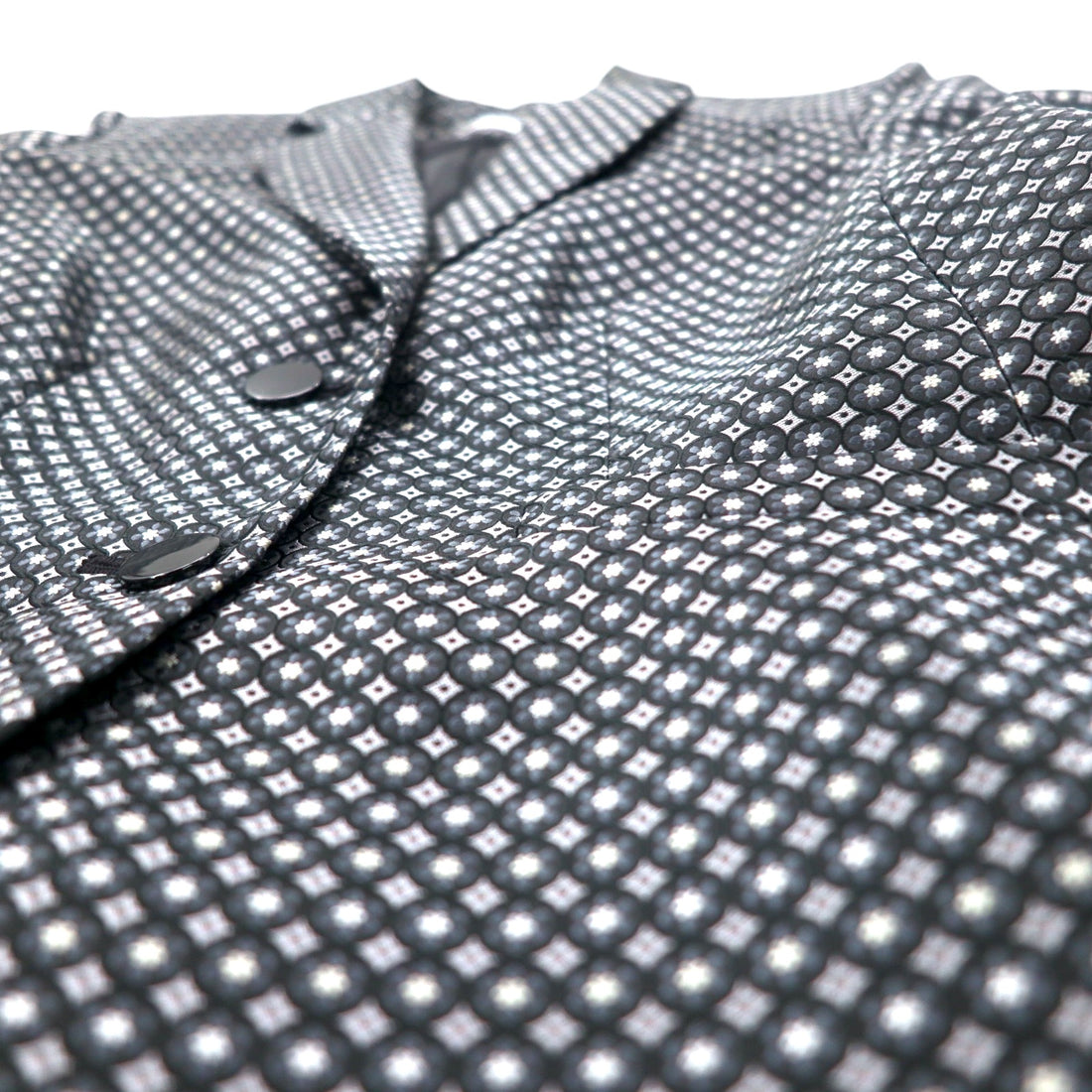 Calvin Klein 2B Tailored Jacket S Silver Monogram All-over Print Polyester
