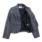 Calvin Klein 2B Tailored Jacket S Silver Monogram All-over Print Polyester