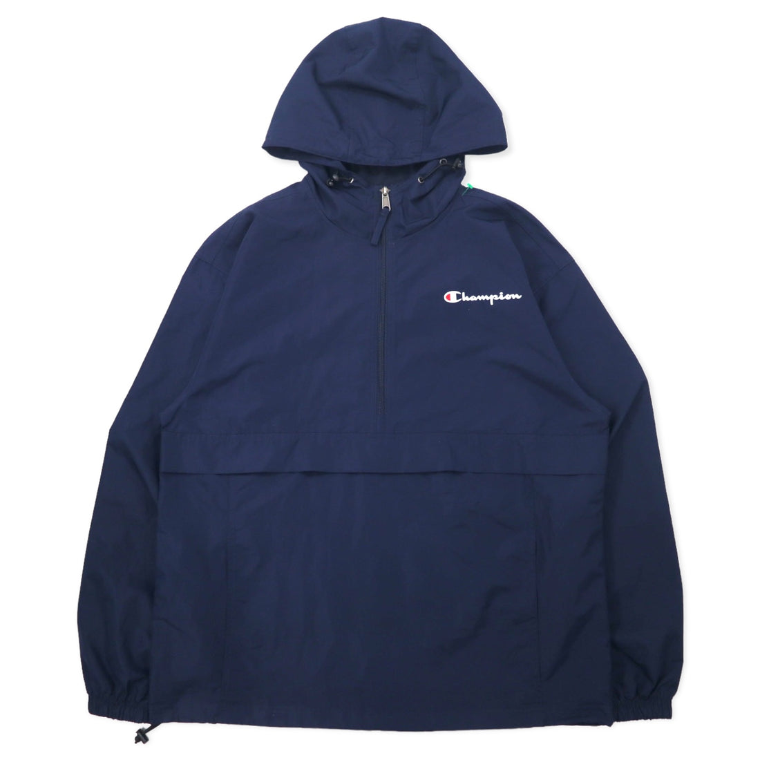 日本然リトテ-古着オンライン-Champion アノラックパーカー L ネイビー ポリエステル-Champion Anorak Hoodie L Navy Polyester