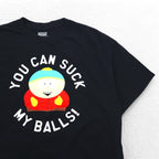 SOUTH PARK サウスパーク アニメ キャラクター プリント Tシャツ XL ブラック YOU CAN SUCK MY BALLS ニカラグア製