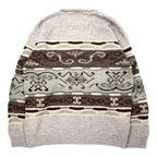 MEYNAL French 3D knit sweater, XL, beige, cotton, all-over pattern