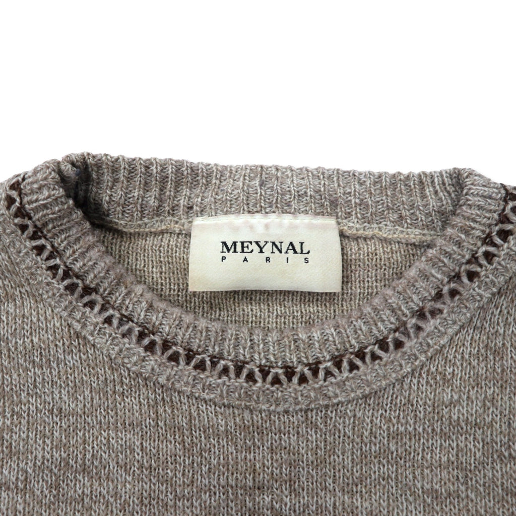 MEYNAL French 3D knit sweater, XL, beige, cotton, all-over pattern