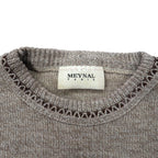 MEYNAL French 3D knit sweater, XL, beige, cotton, all-over pattern