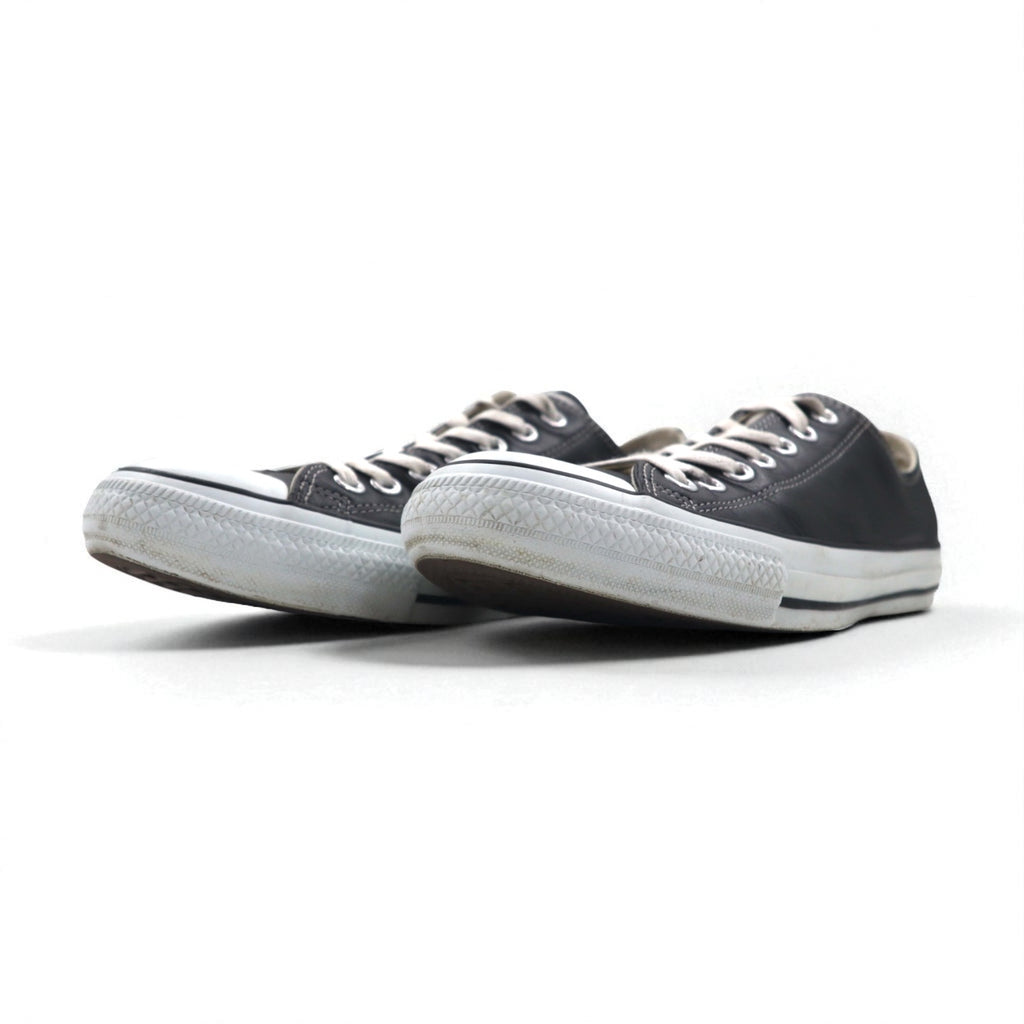 CONVERSE Leather All Star OX Sneakers, Size 27cm, Black, 1B906