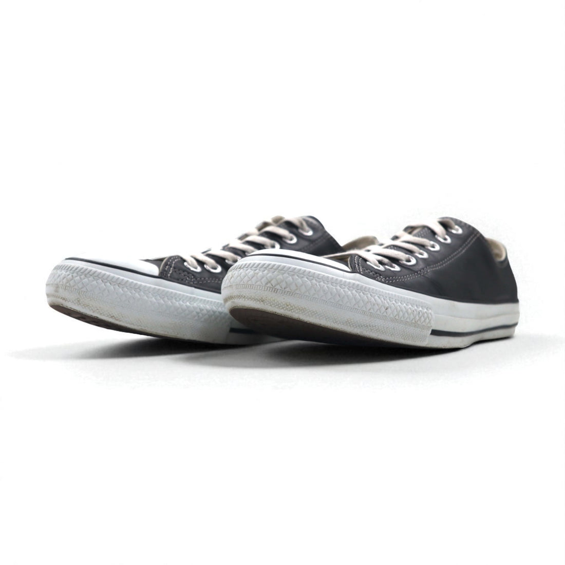 CONVERSE Leather All Star OX Sneakers, Size 27cm, Black, 1B906