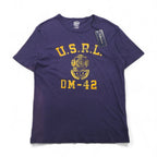 POLO RALPH LAUREN Vintage USRL Logo Print T-Shirt, Navy, Cotton, Size XL, DM-42, Unused