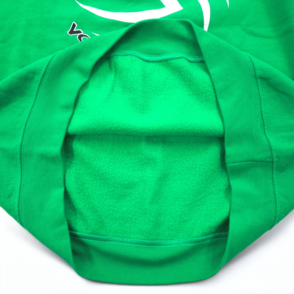 GILDAN Crew Neck Sweatshirt L Green Print Fleece Lining ATTACK VOLLEYBALL Made in Honduras