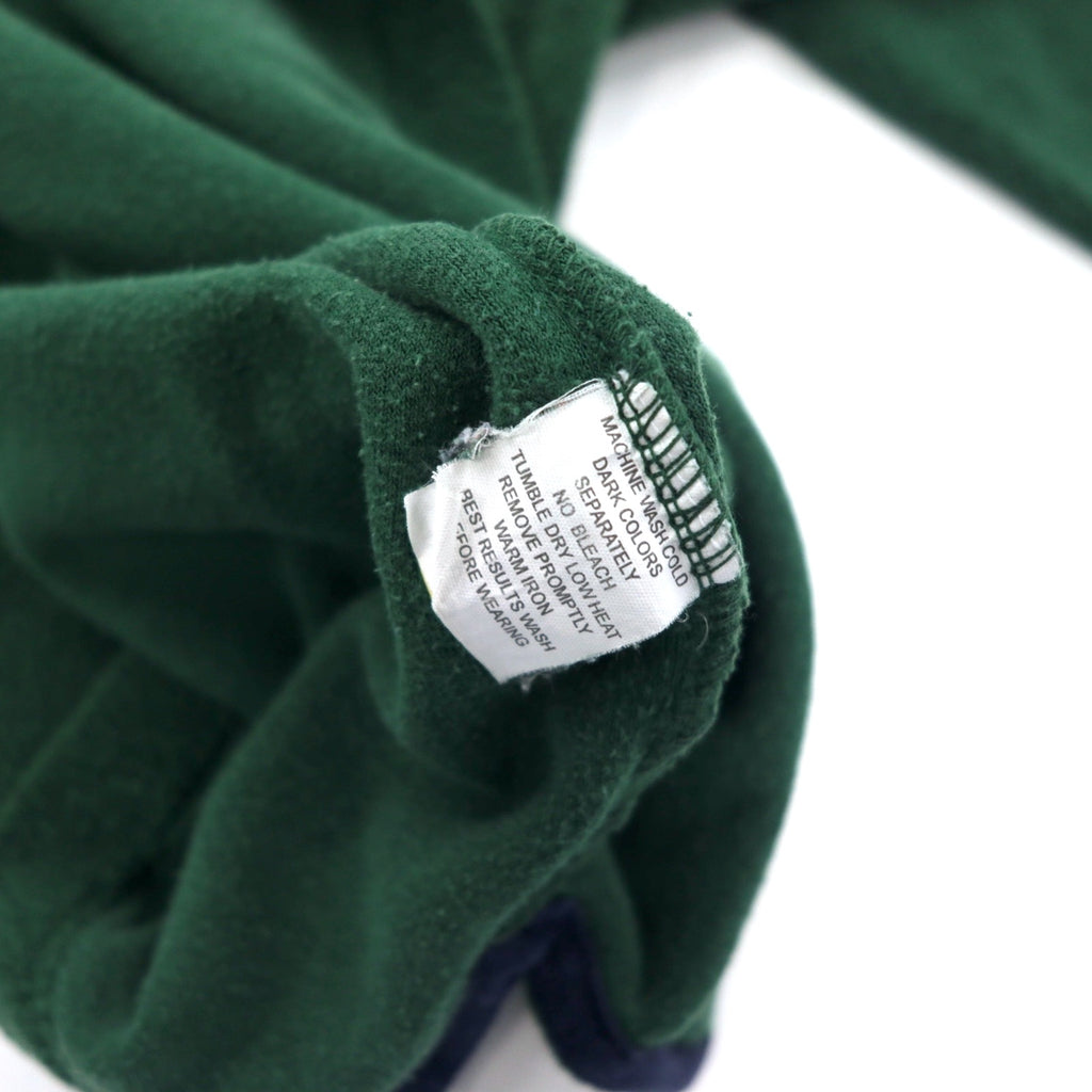 CHAPS RALPH LAUREN 90s Ribline Pile Sweatshirt L Green Cotton One Point Embroidery