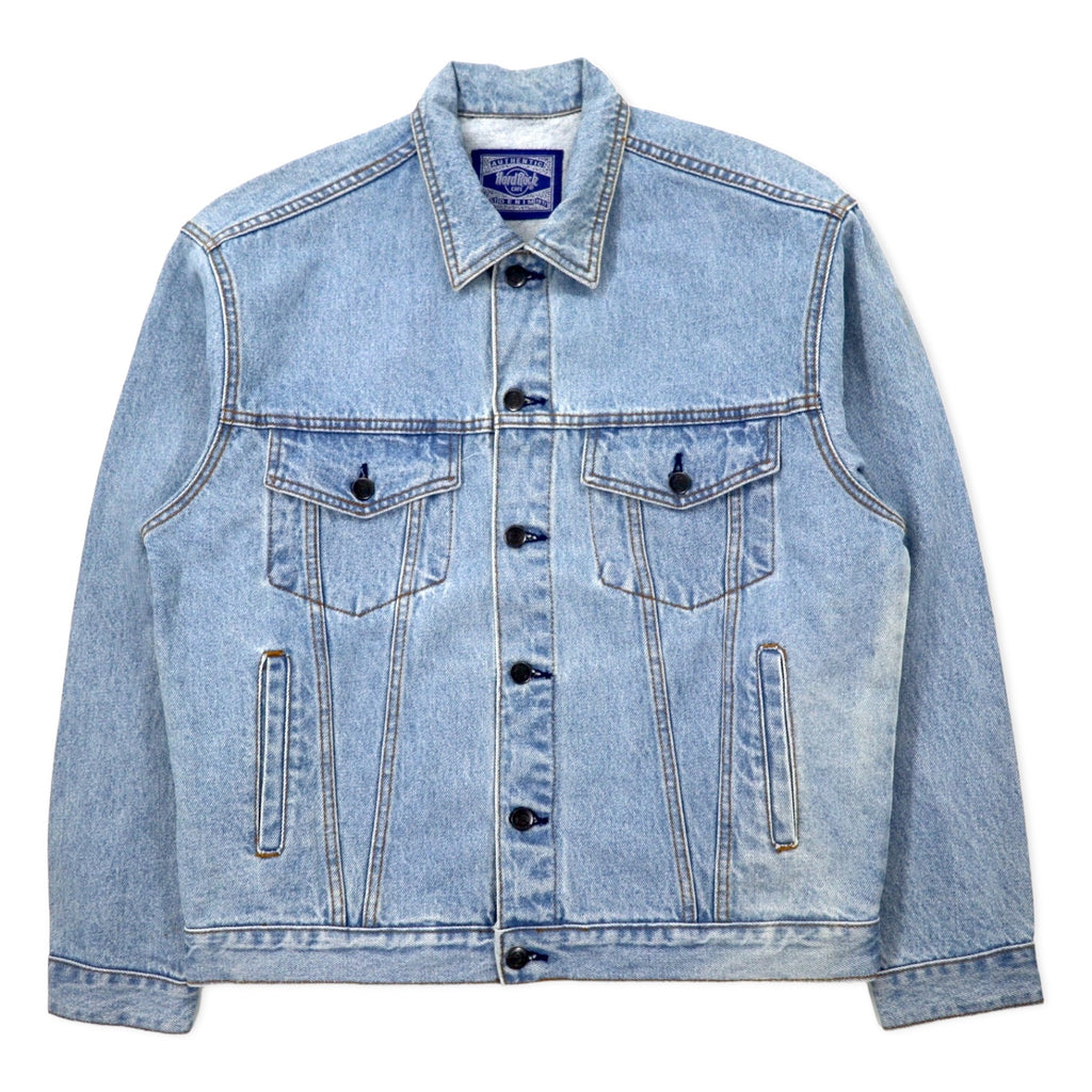 Hard Rock Cafe 90s Denim Jacket, G-Jean, L, Blue, Ice Wash, Cotton, Back Logo Embroidery, GUAM USA