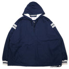 日本然リトテ-古着オンライン-Champion 90年代 ハーフジップ アノラックパーカー XXL ネイビー ナイロン-Champion 90's Half Zip Anorak Hoodie XXL Navy Nylon
