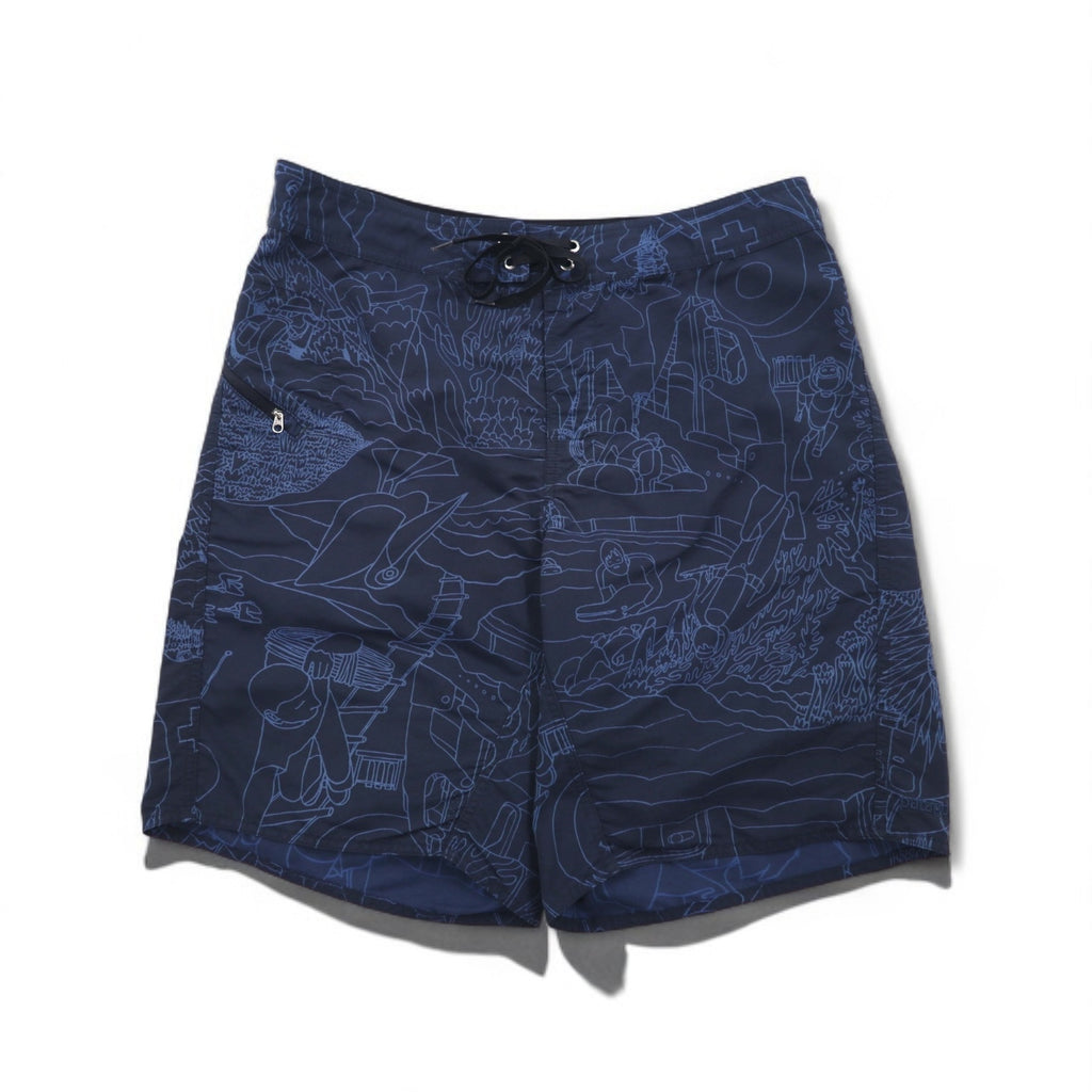 Patagonia Wavefarer II Board Shorts, Size M, Nylon, All-Over Print, 86711