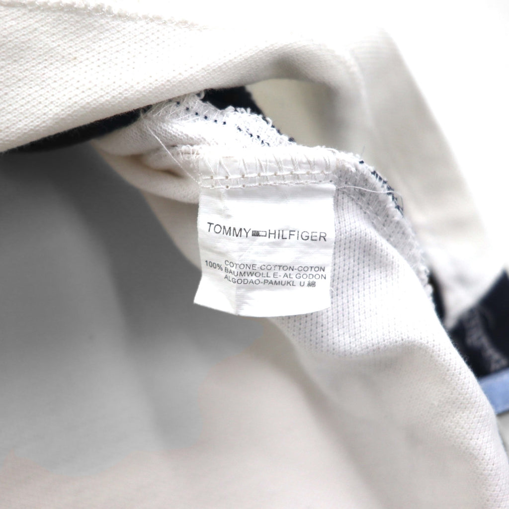 TOMMY HILFIGER Polo Shirt, Size L, White Cotton, Pique, Numbering, Logo Embroidery, Unused