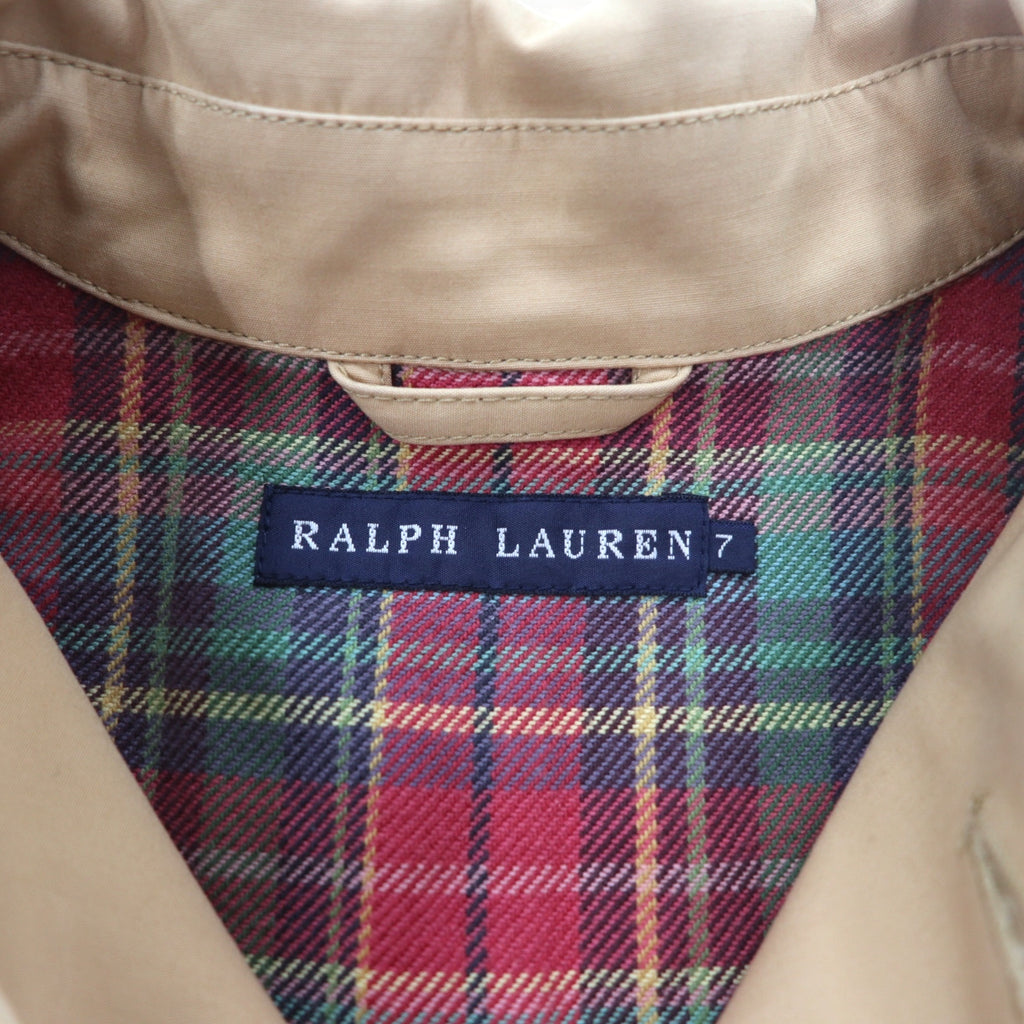 RALPH LAUREN 90s Rubberized Balmac Coat, S, Beige, Waterproof, Checked Liner