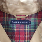 RALPH LAUREN 90s Rubberized Balmac Coat, S, Beige, Waterproof, Checked Liner